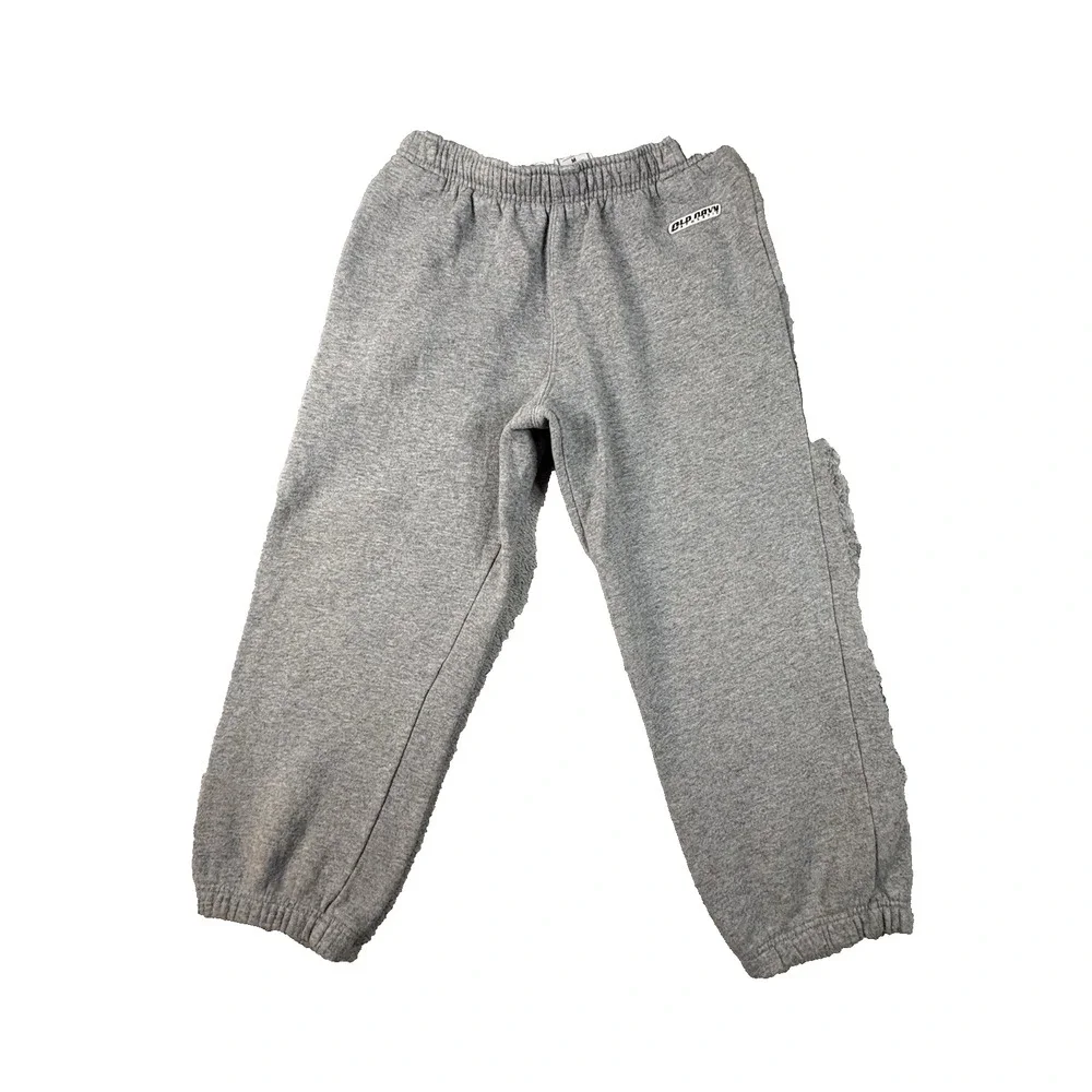 VTG Y2K Old Navy Boys M (25.5x21.5) Gray Fleece Sweatpants Joggers Elastic Waist